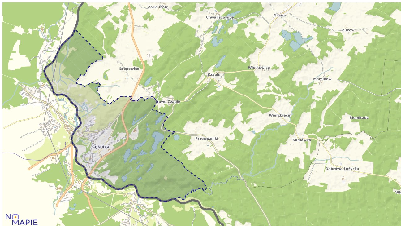 Mapa obszarów ochrony przyrody Łęknicy